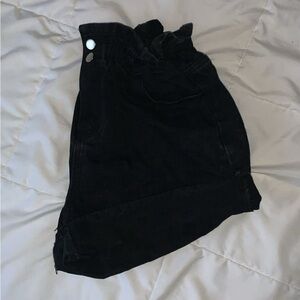 Open road denim paper bag waist shorts